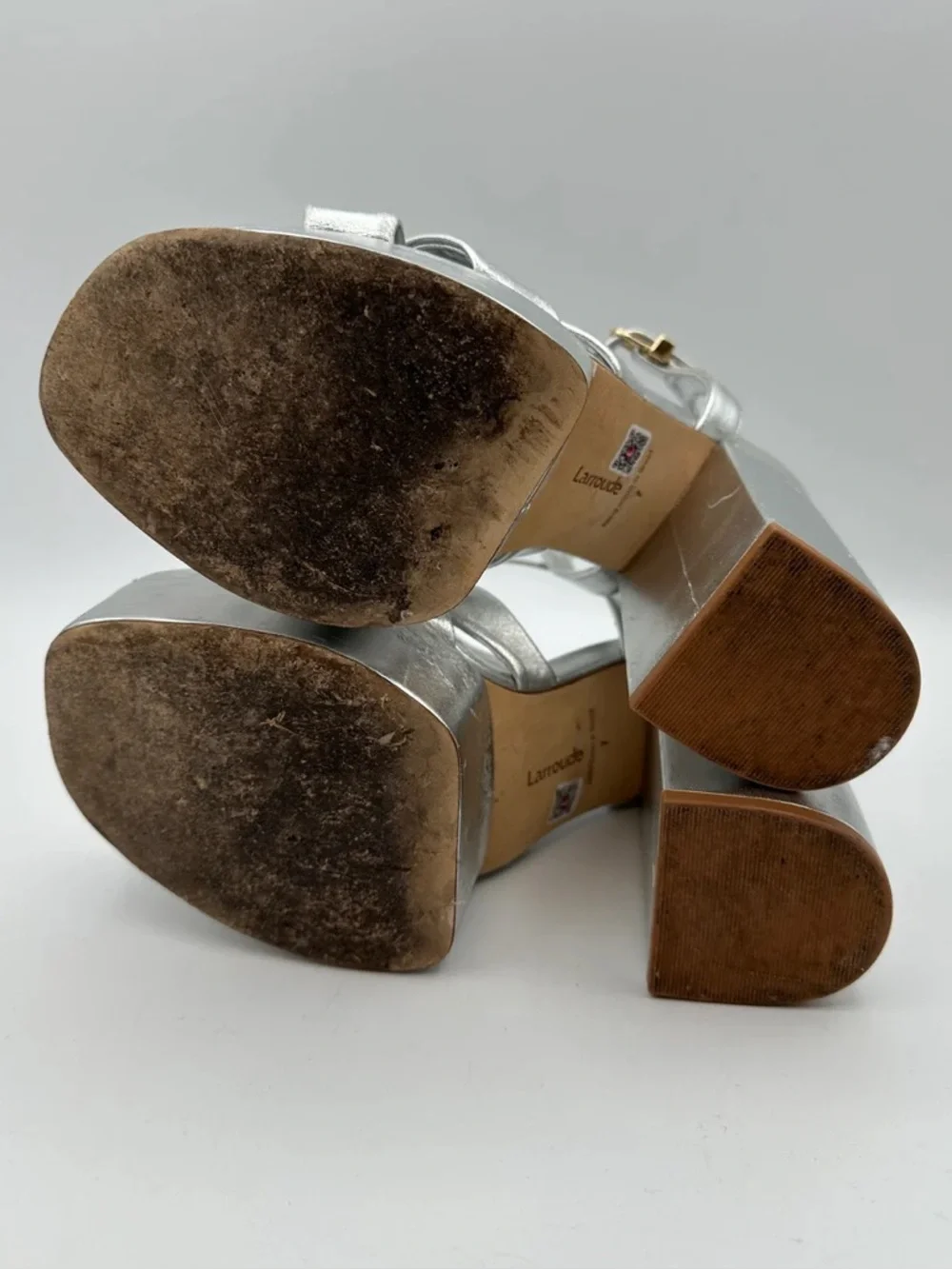 LARROUDE leather platforms silver 7